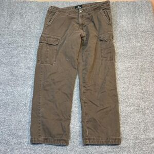 RedHead Cargo Pants Mens 38x32 Brown Canvas Flannel Lined Workwear (36x28)